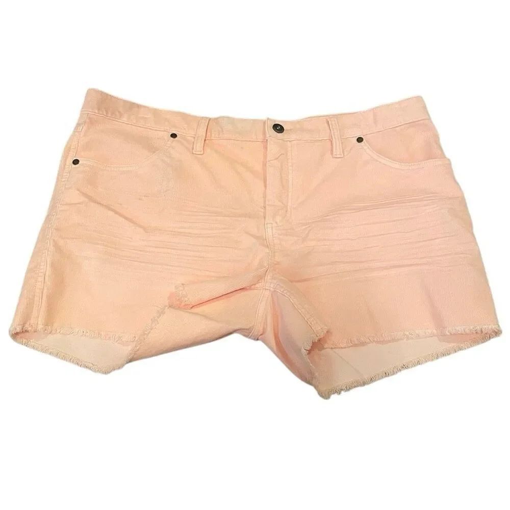 Carve Designs Womens Oahu Short 14 Orange Sherbet Corduroy Fray Cutoff Surfer